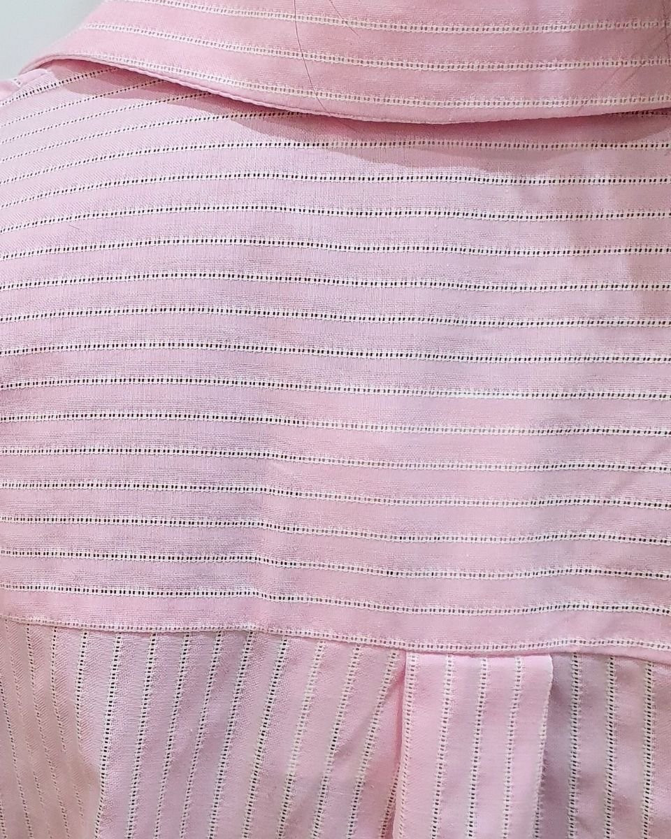 Chemisier femme rose à rayures blanches