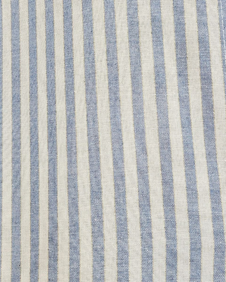 Chemisier femme rayé bleu liseré doré