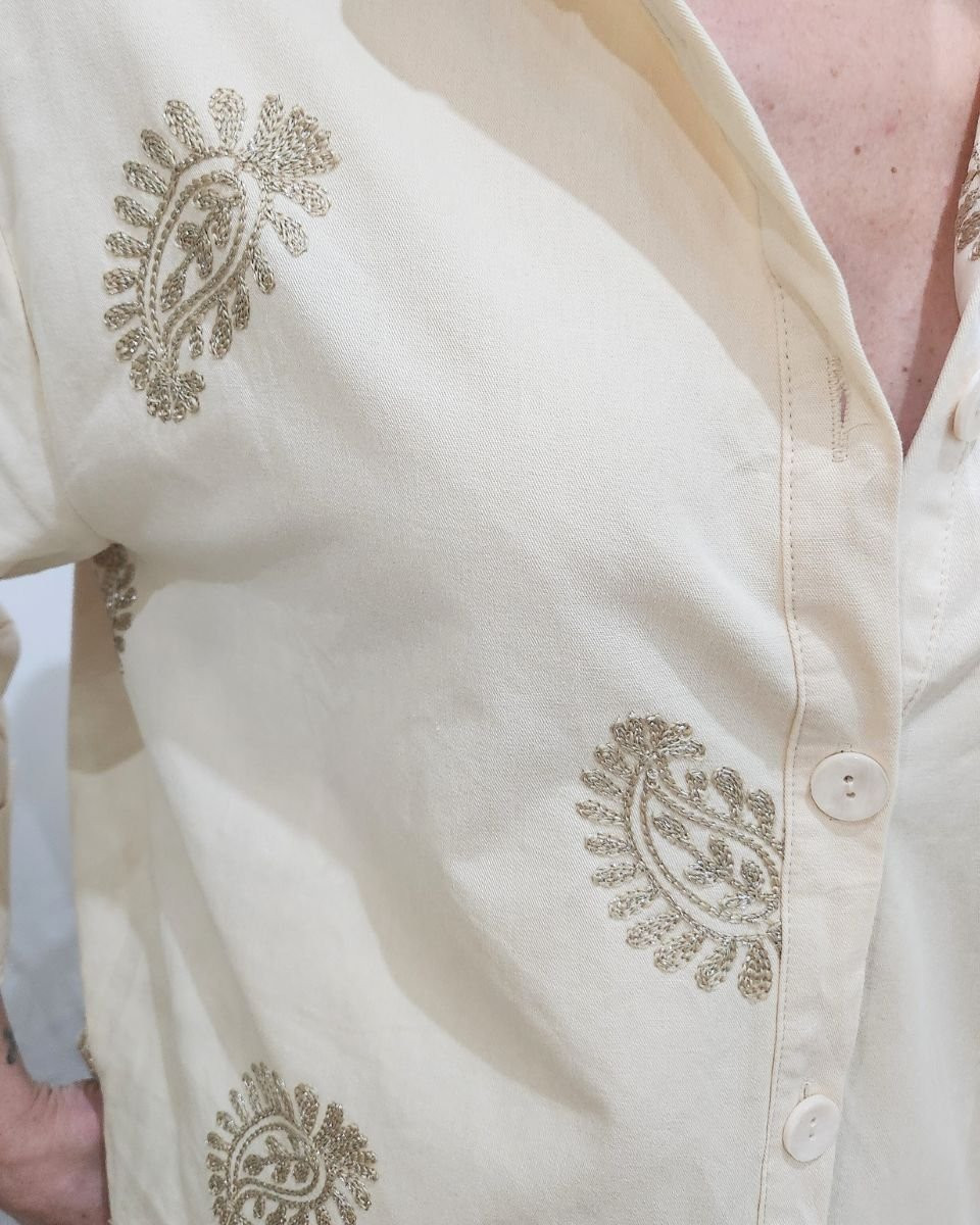 Chemisier femme beige Tascha