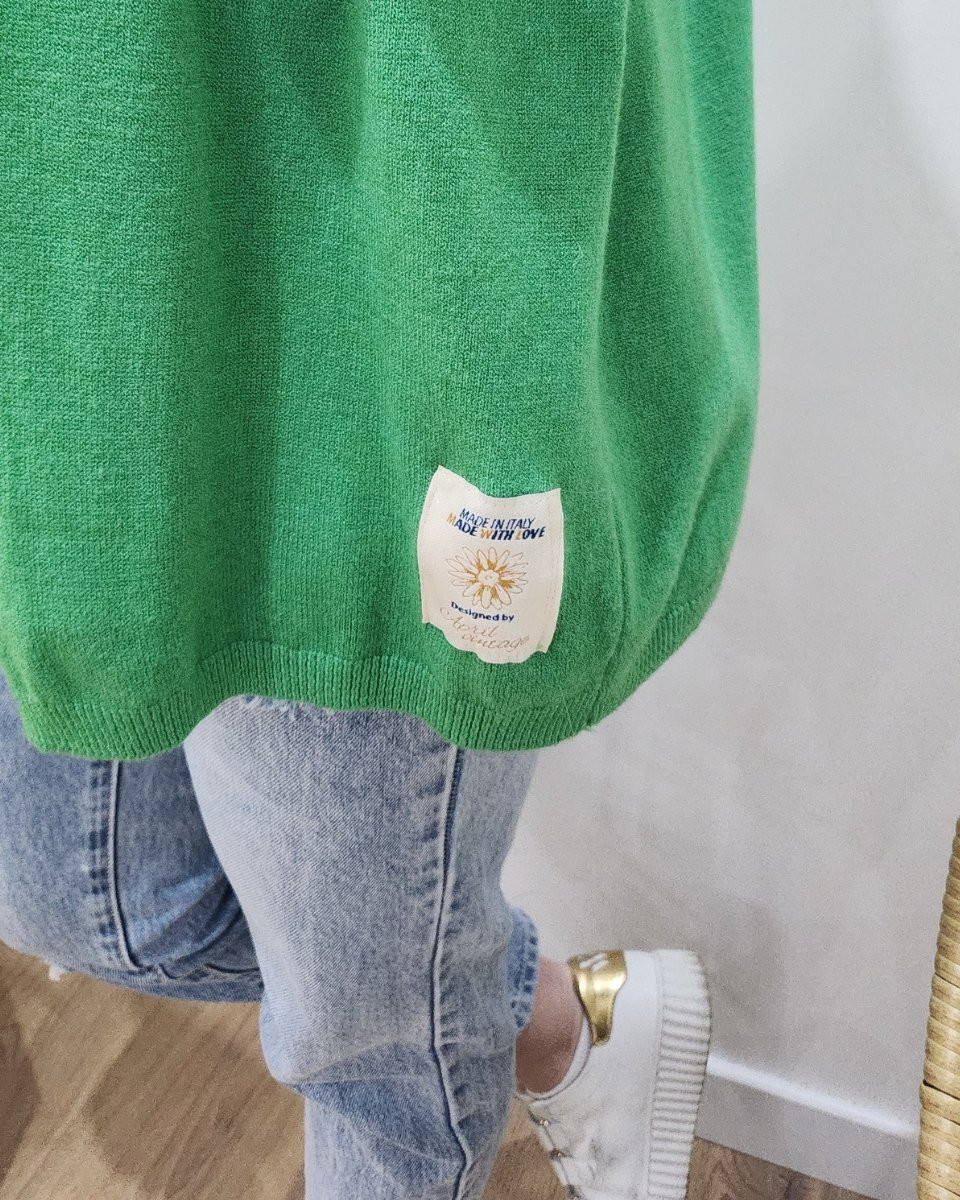 Gilet mi-long femme petite etoile relief