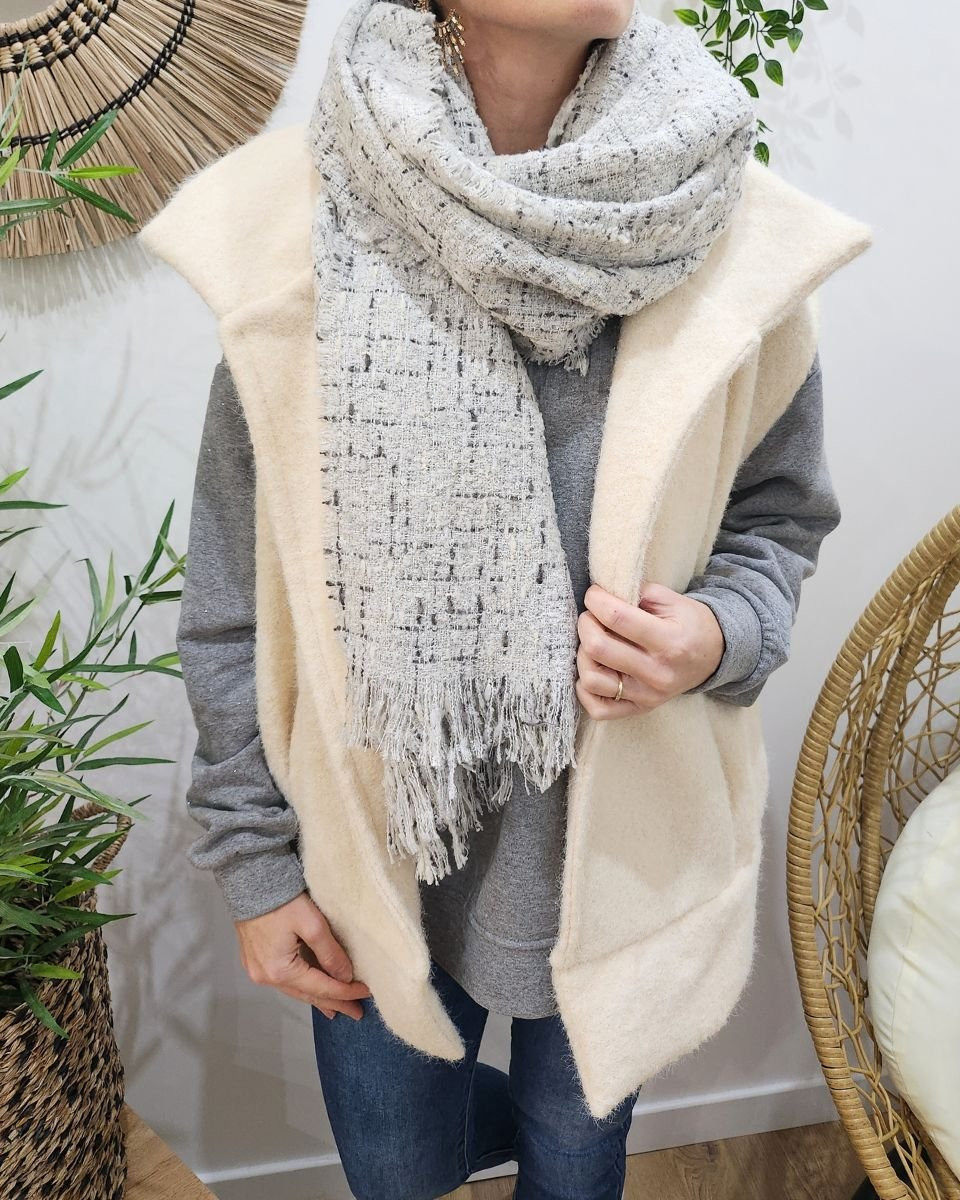 Gilet sans manches femme Renata écru