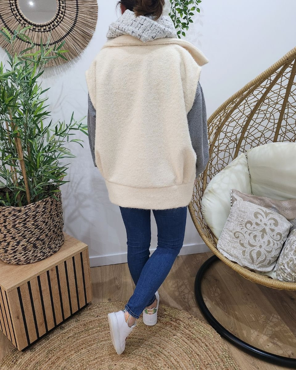 Gilet sans manches femme Renata écru