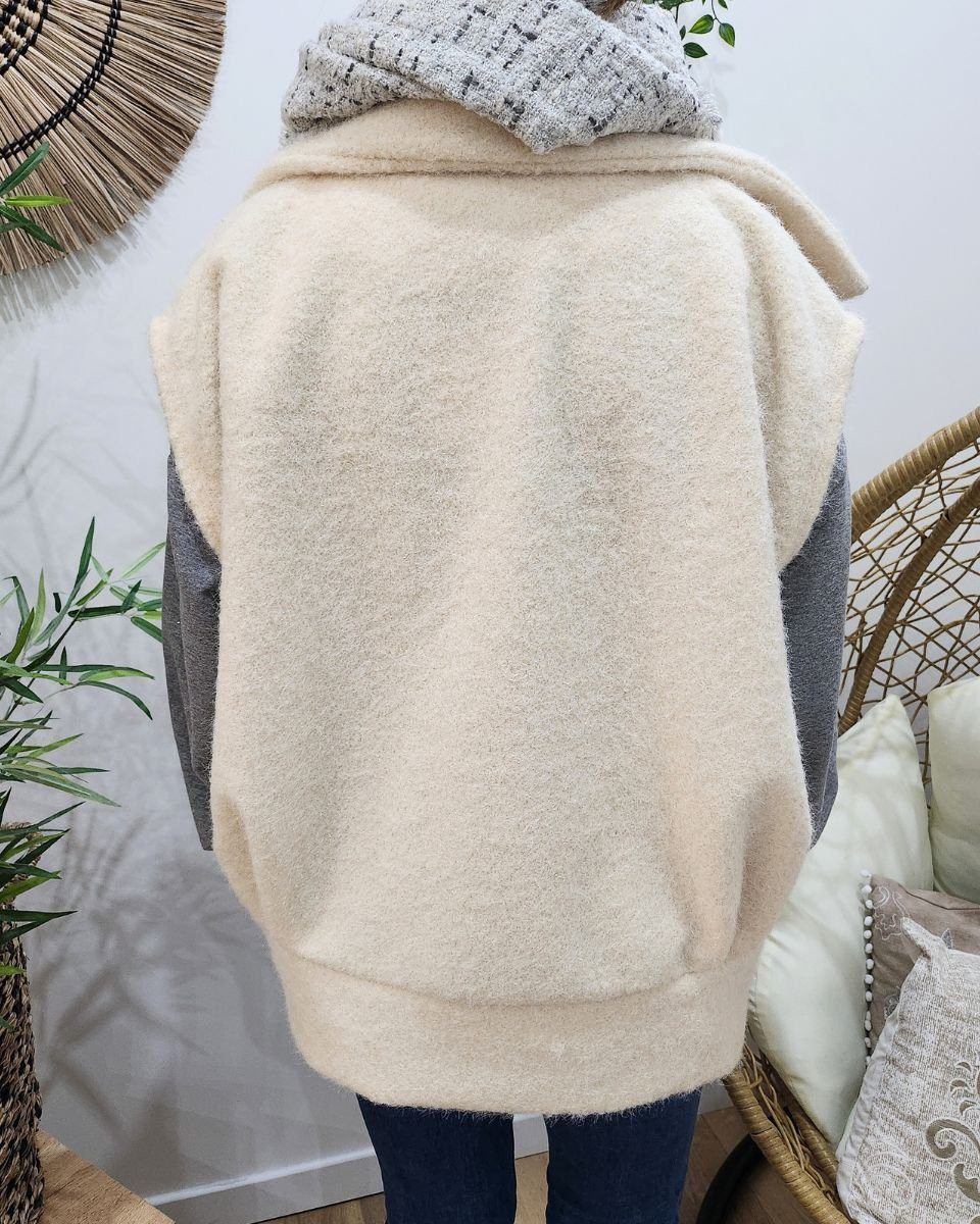 Gilet sans manches femme Renata écru