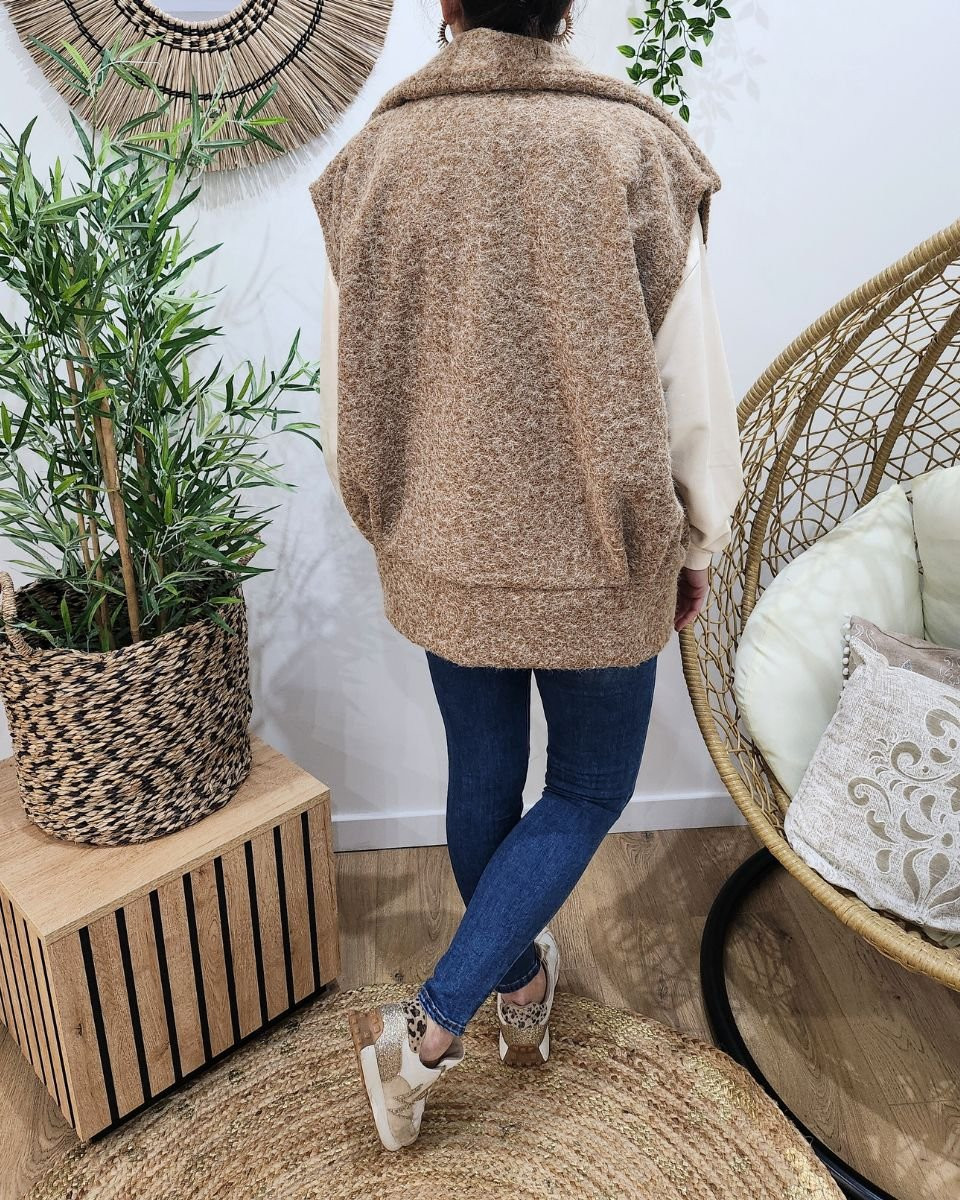 Gilet sans manches femme Renata camel