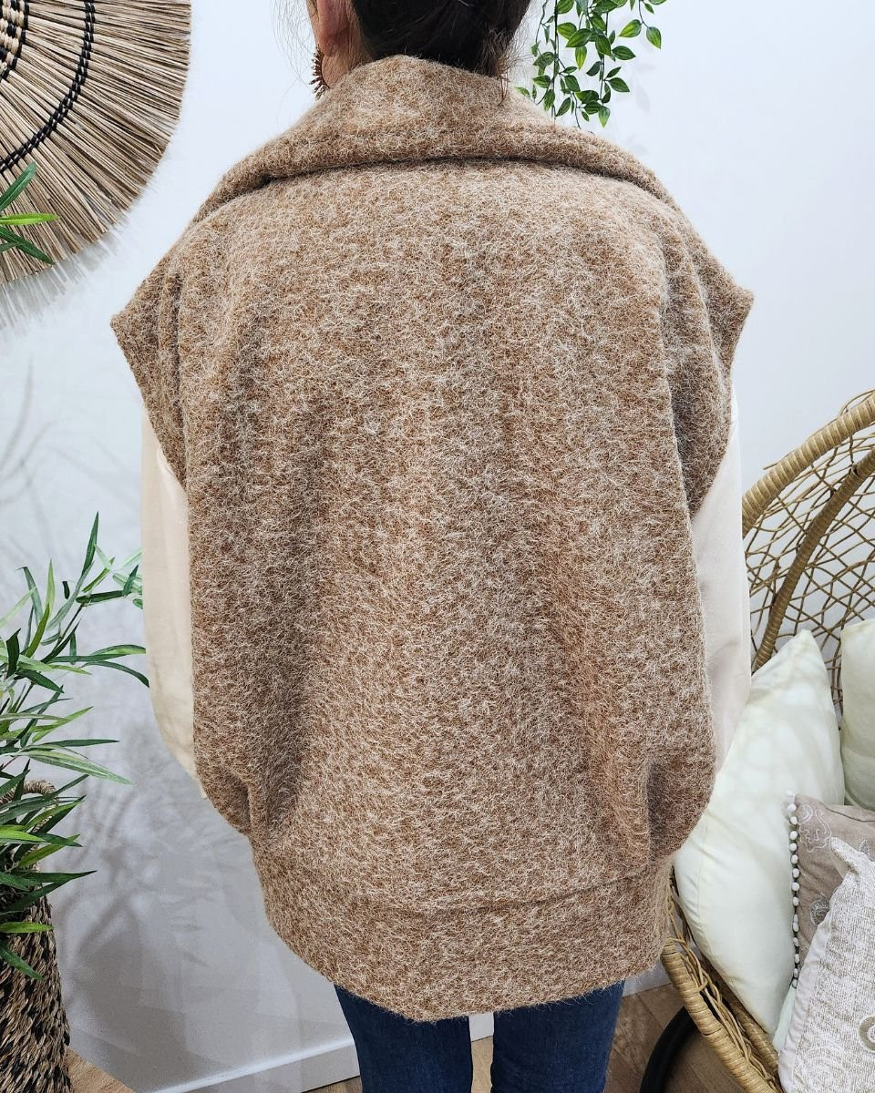 Gilet sans manches femme Renata camel