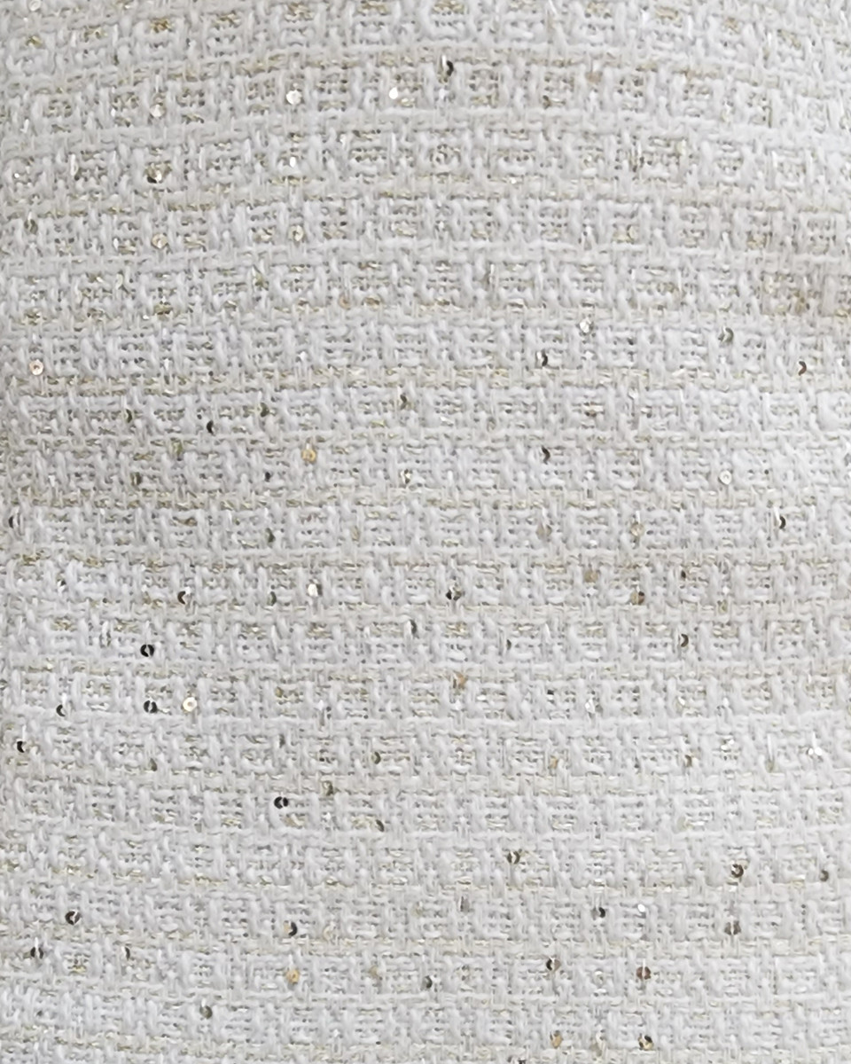 Jupe femme tweed beige sequins dorés