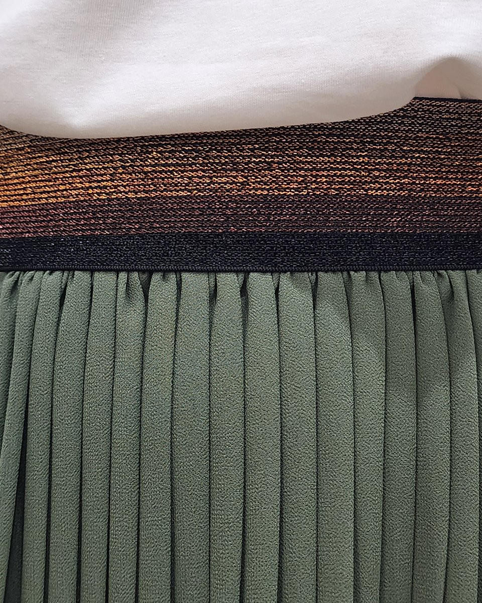 Jupe longue plissée femme élastique pailleté