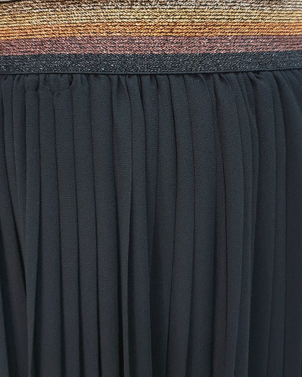 Jupe longue plissée femme élastique pailleté