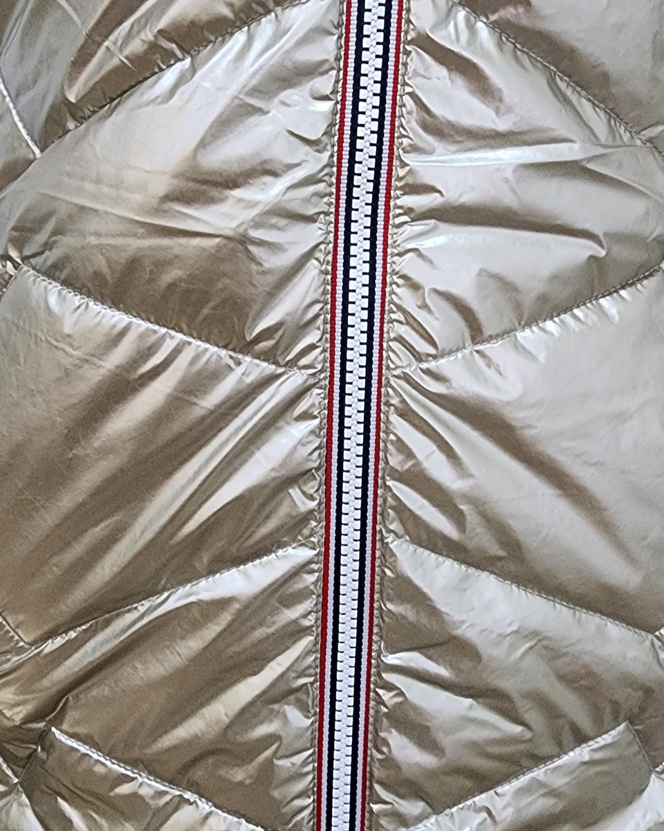 Parka doudoune femme longue épaisse réversible camel et dorée