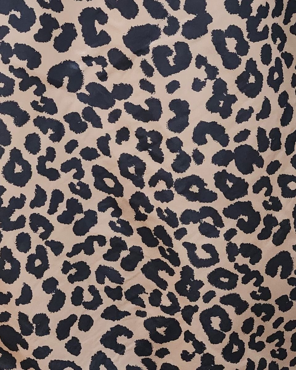 Parka fine femme longue réversible noire et léopard camel