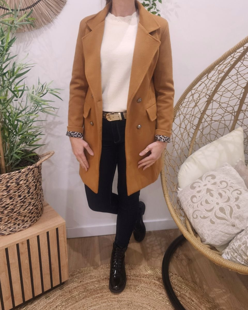 Manteau femme Prisca Camel