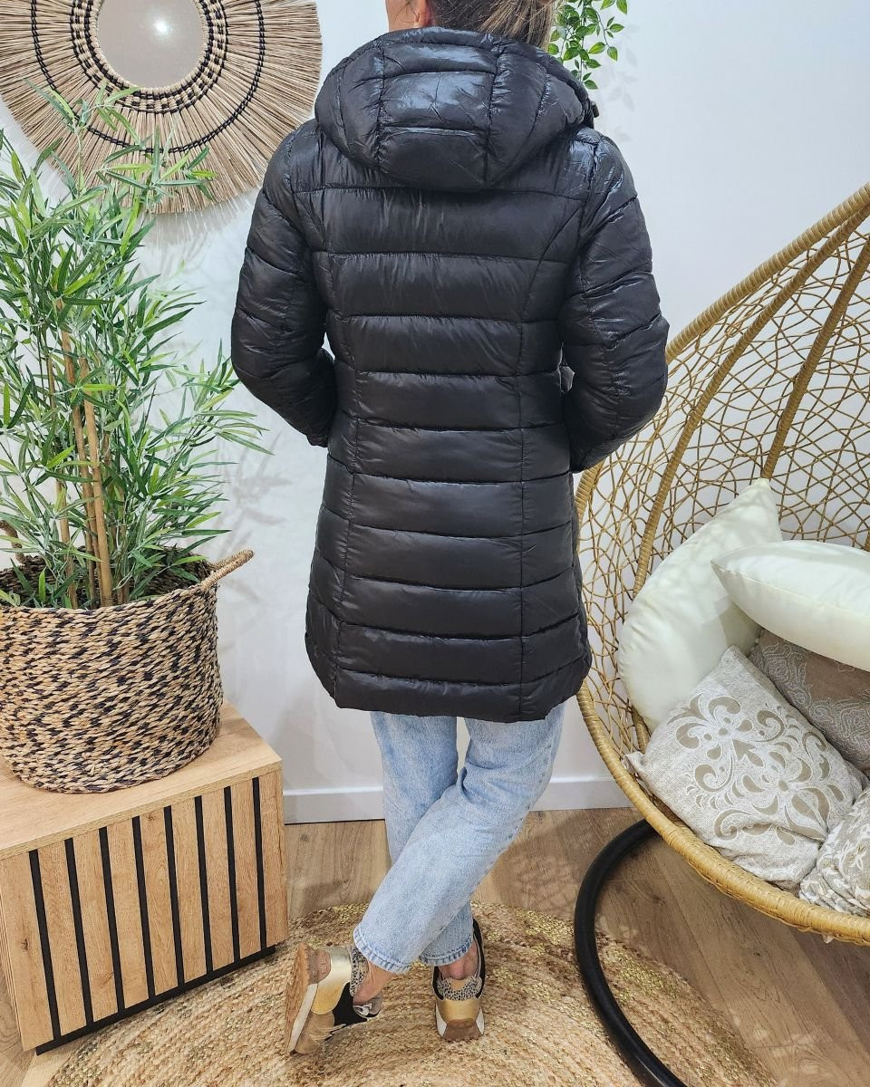 Parka femme kaki réversible doudoune noire Azylis