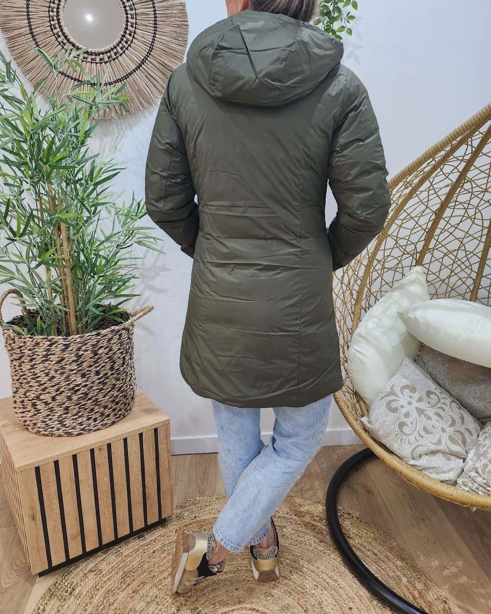 Parka femme kaki réversible doudoune noire Azylis