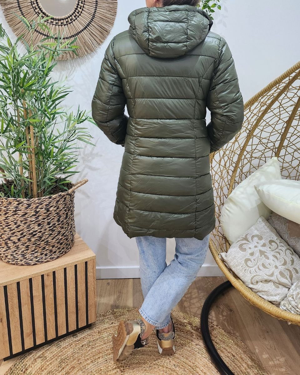 Parka femme noire réversible doudoune kaki Azylis