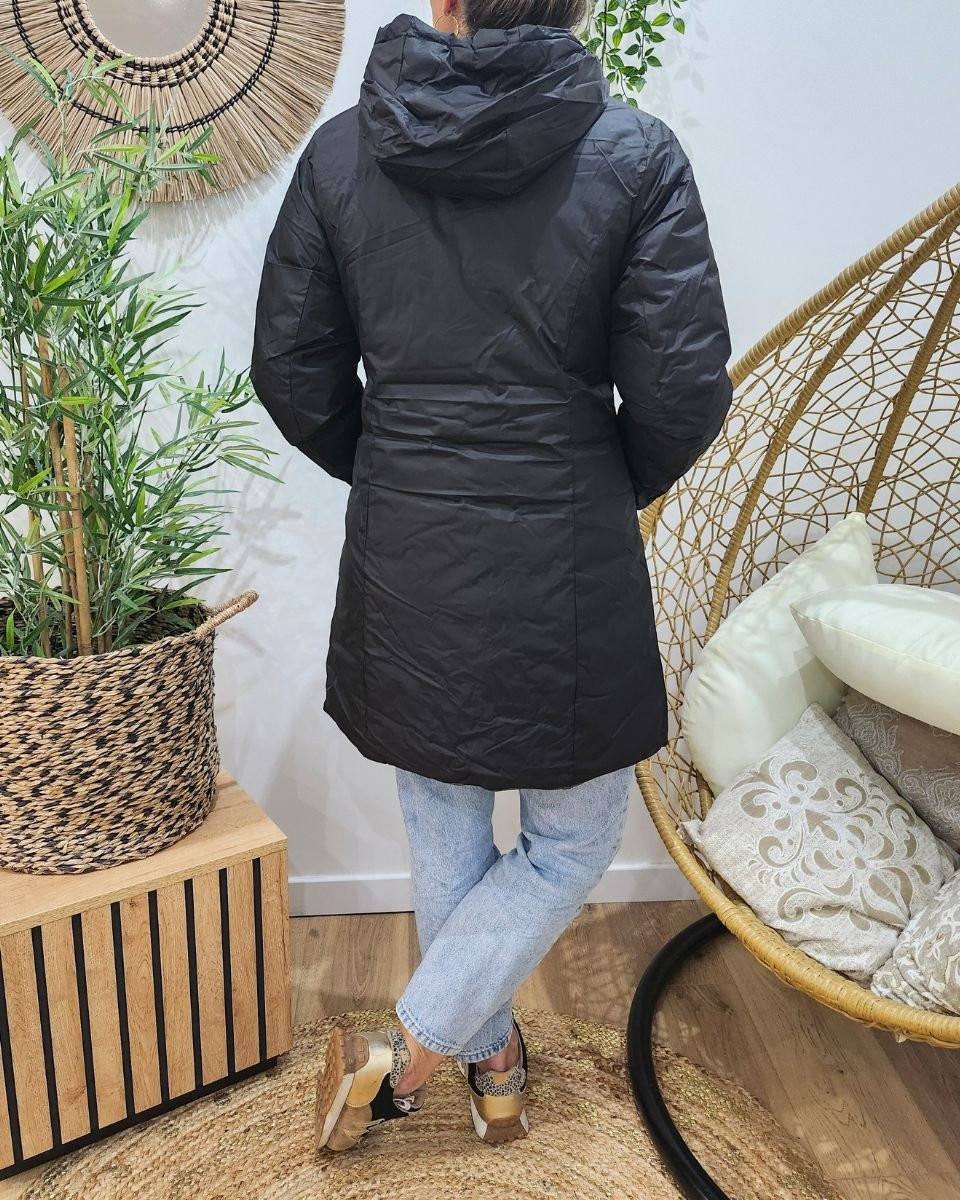 Parka femme noire réversible doudoune kaki Azylis