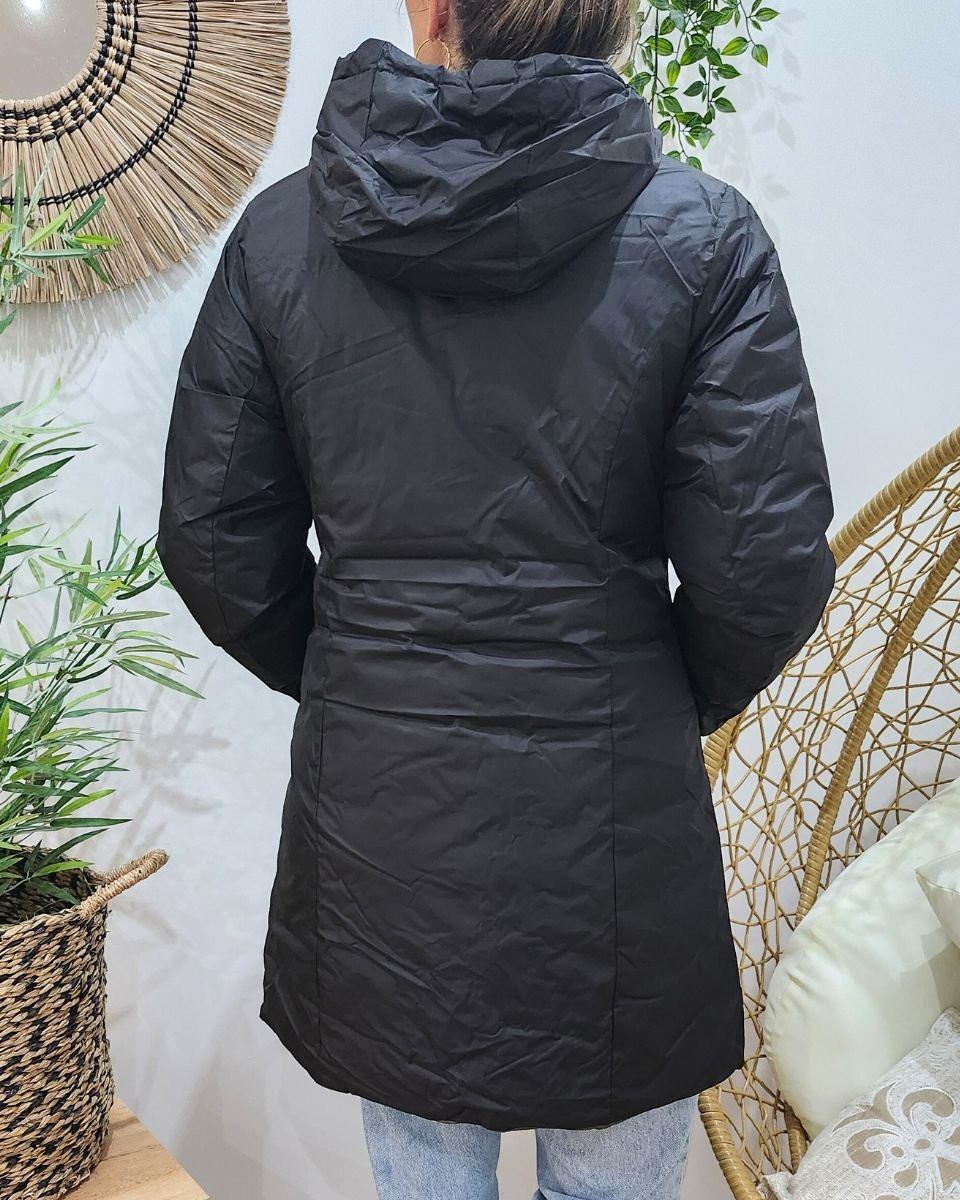 Parka femme noire réversible doudoune kaki Azylis