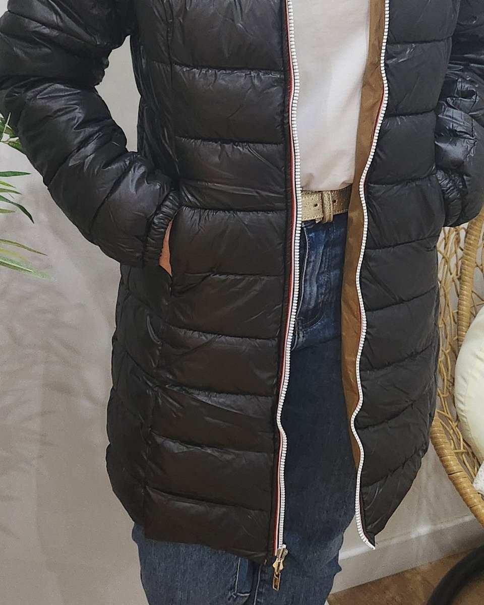 Parka femme camel réversible doudoune noir Azylis