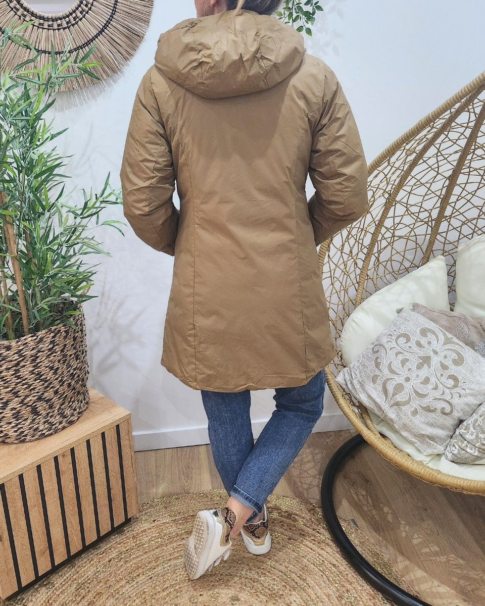 Parka femme camel réversible doudoune noir Azylis
