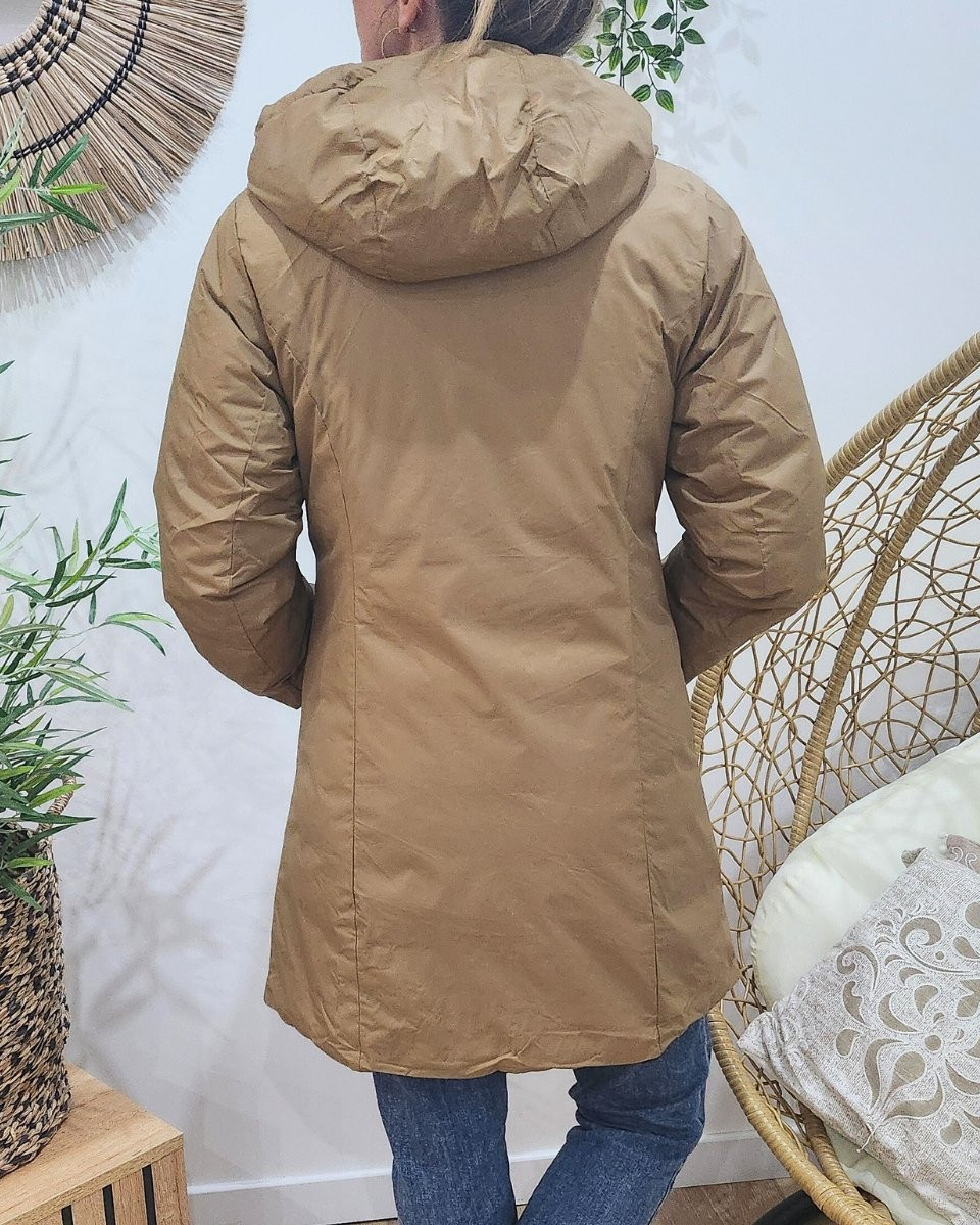 Parka femme camel réversible doudoune noir Azylis
