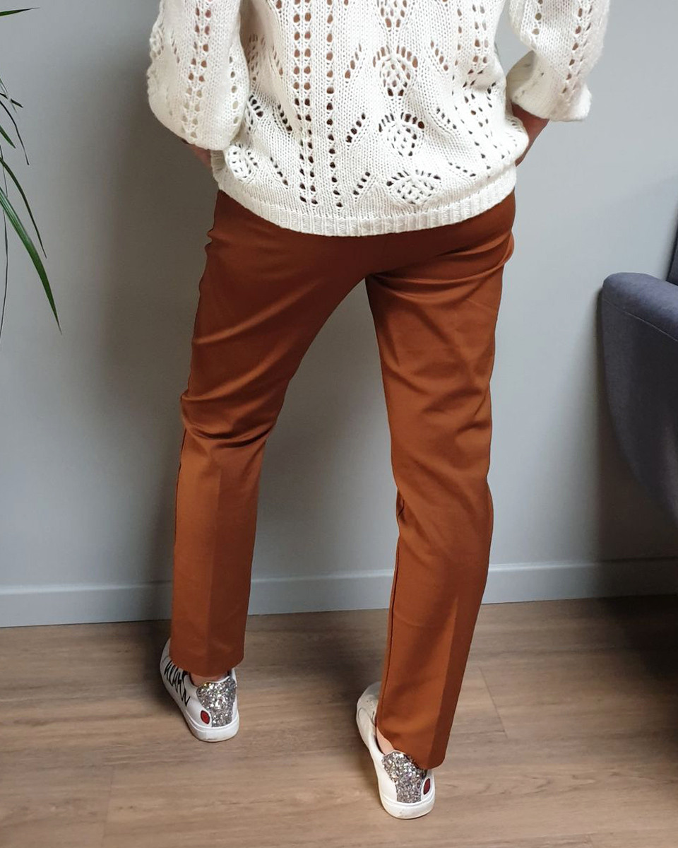 Chino slim en toile camel