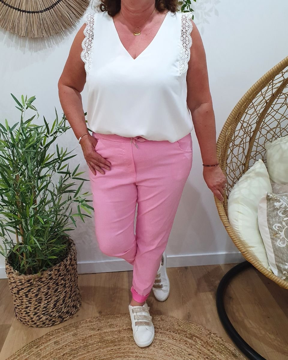 Pantalon femme fluide uni