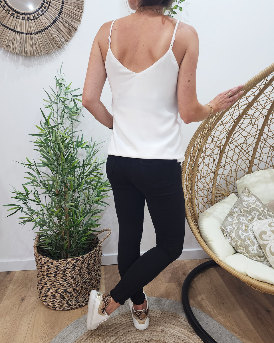 Pantalon femme noir skinny 7/8