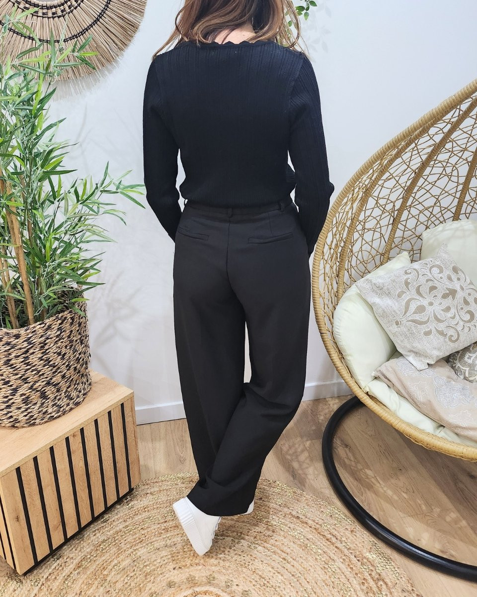 Pantalon femme fluide noir Mara