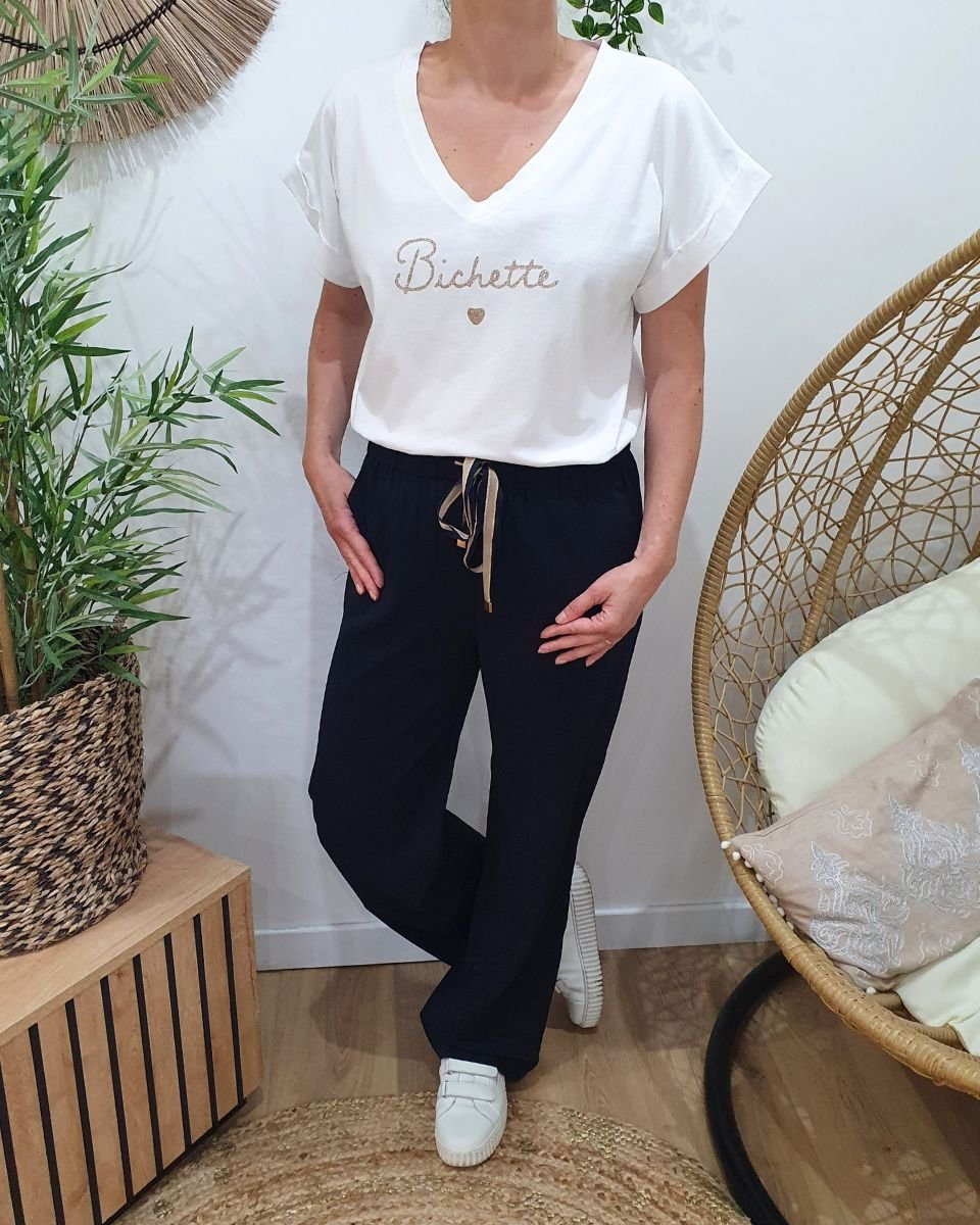 T-shirt femme Bichette paillettes