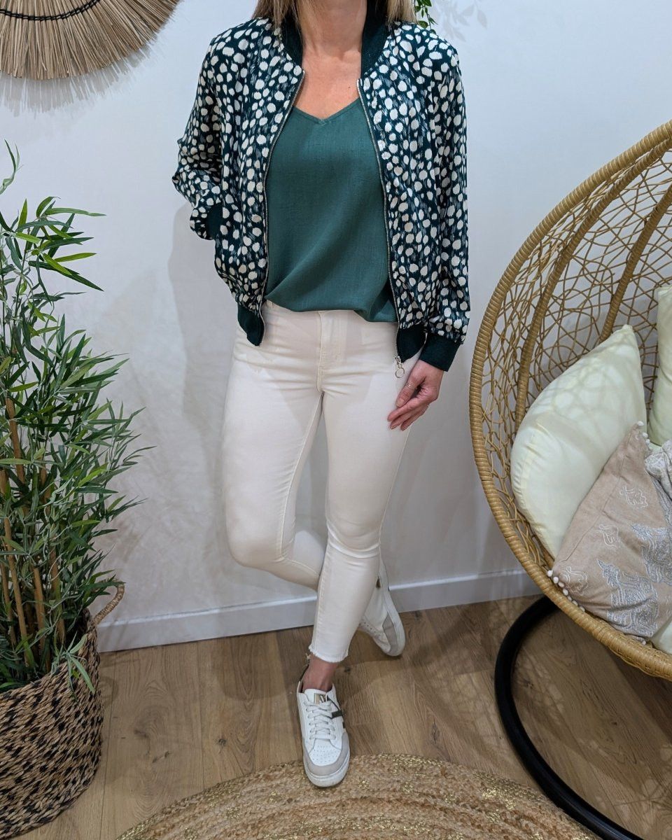 Jean femme écru skinny taille haute 7/8