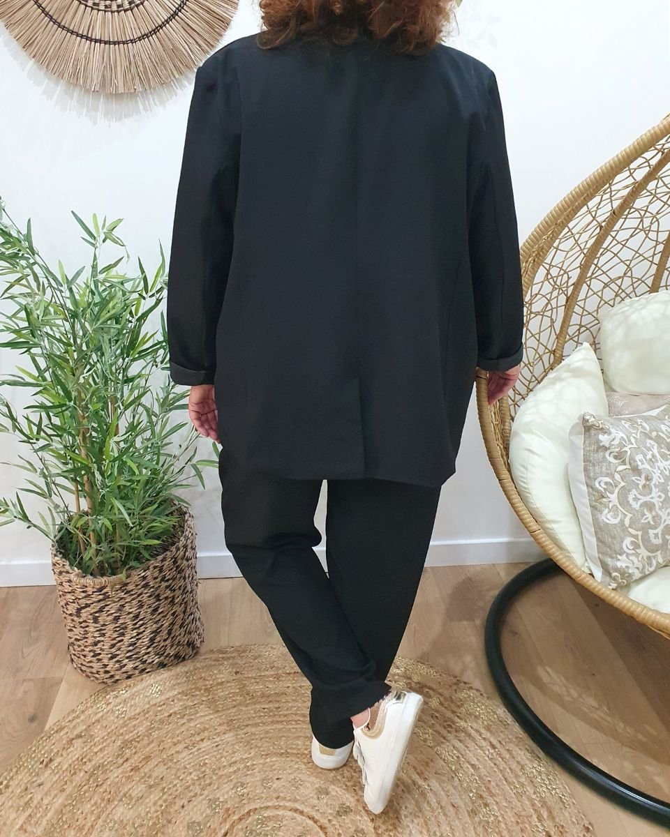Pantalon tailleur femme grande taille noir