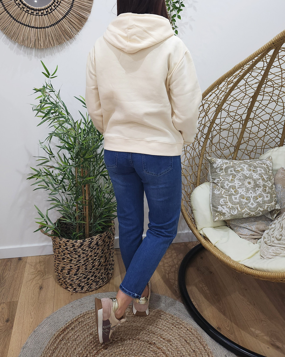 Sweat femme broderie Grand cœur