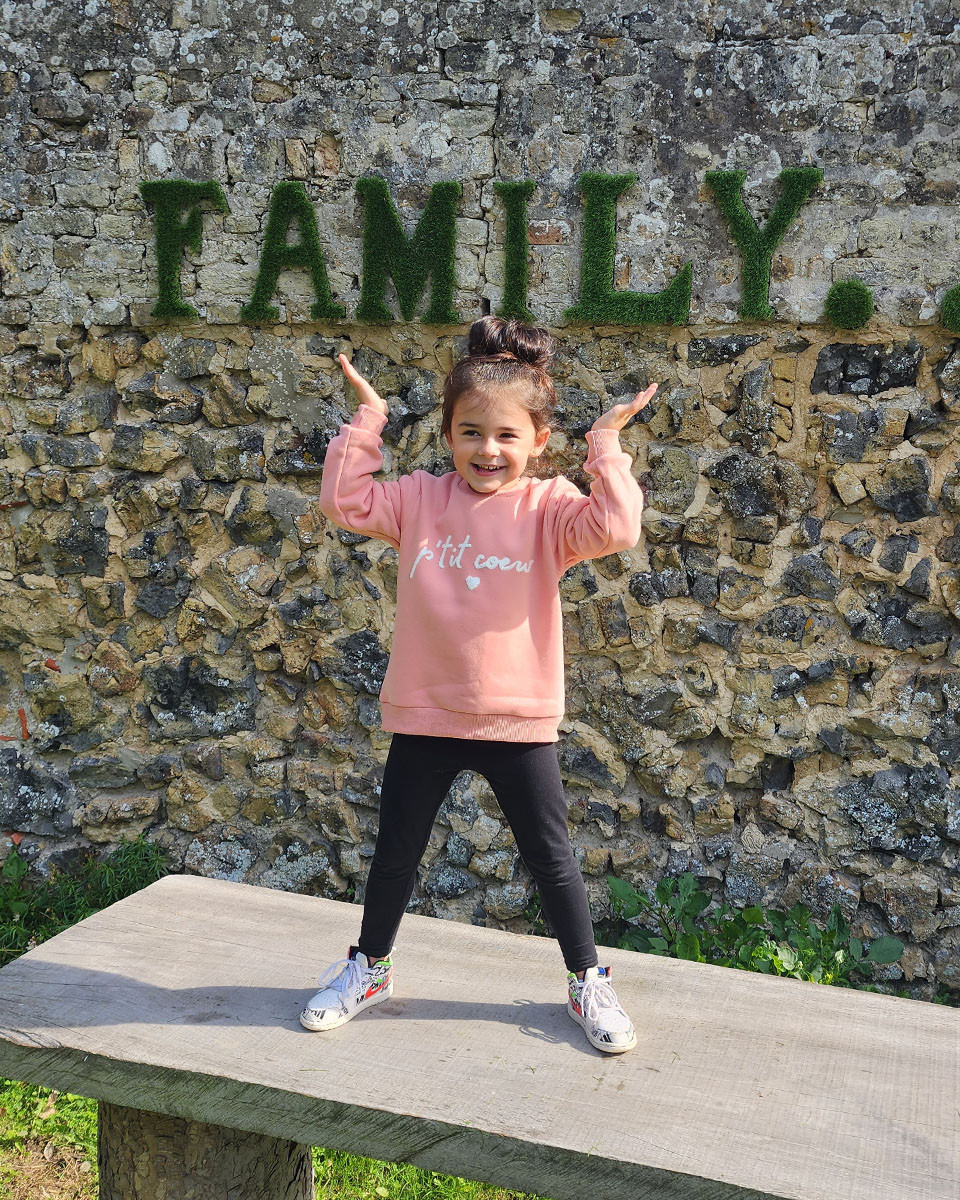 Sweat enfant rose broderie P'tit cœur