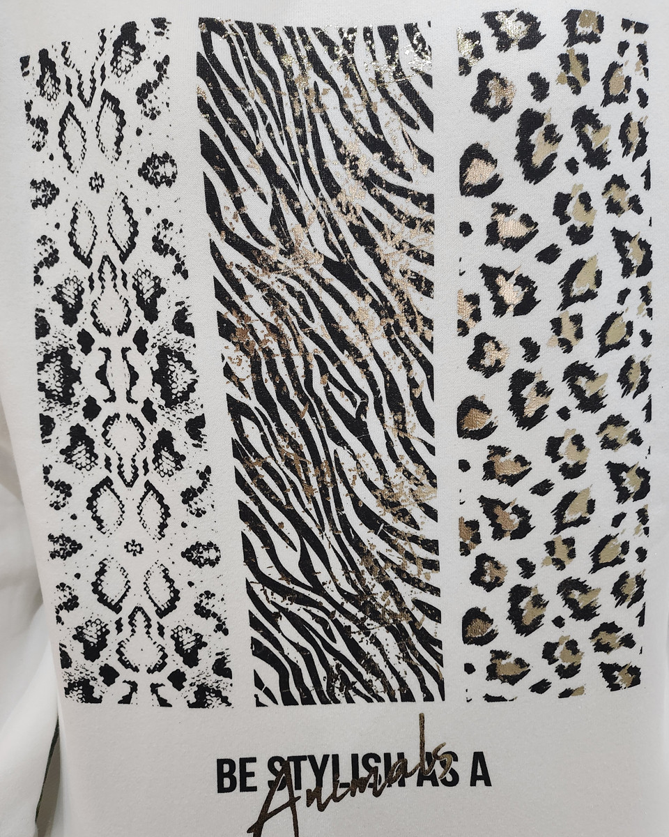 Sweat femme écru Animals