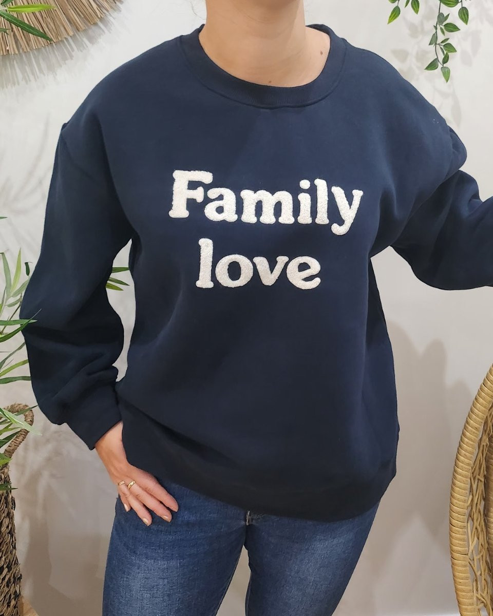 Sweat bleu marine Family love