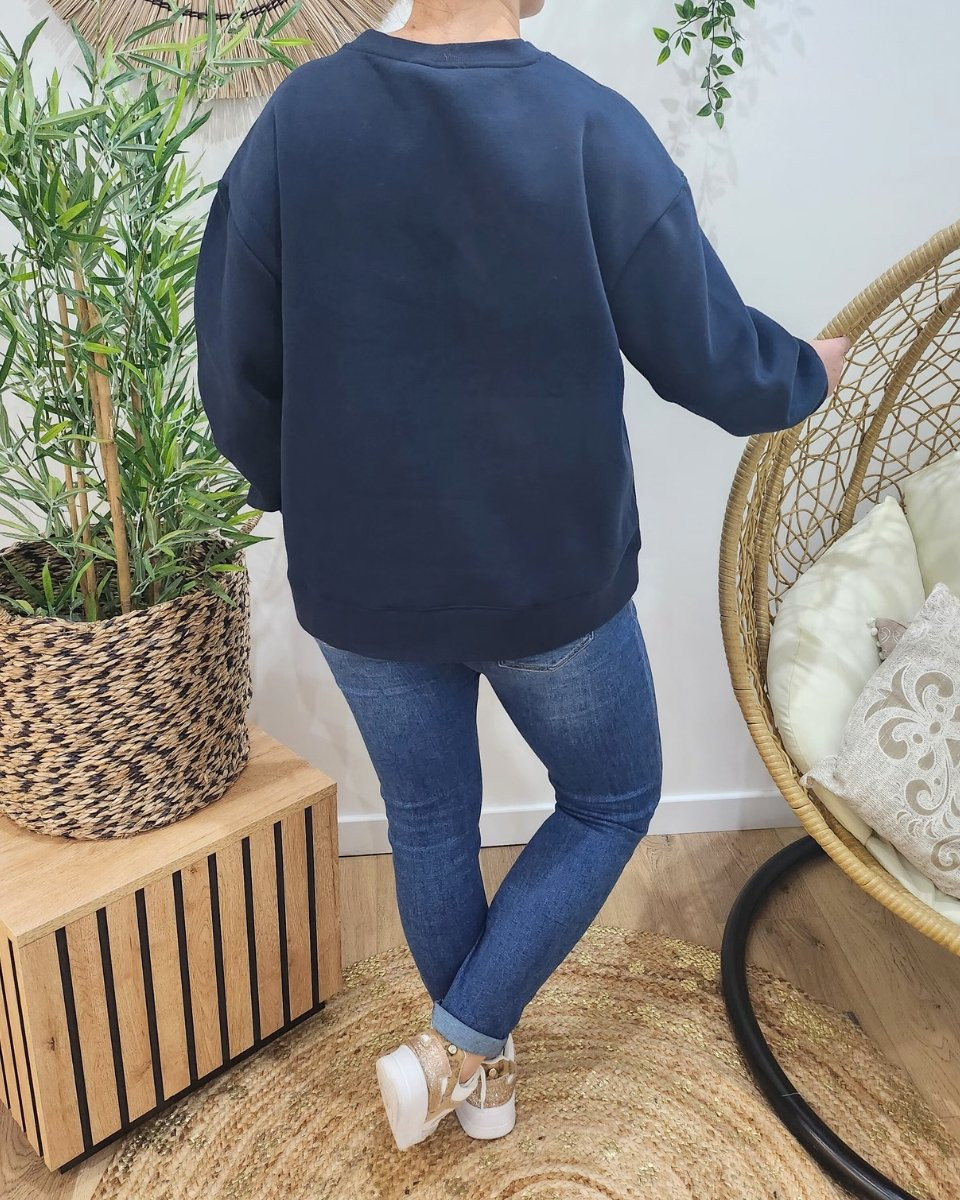 Sweat bleu marine Family love