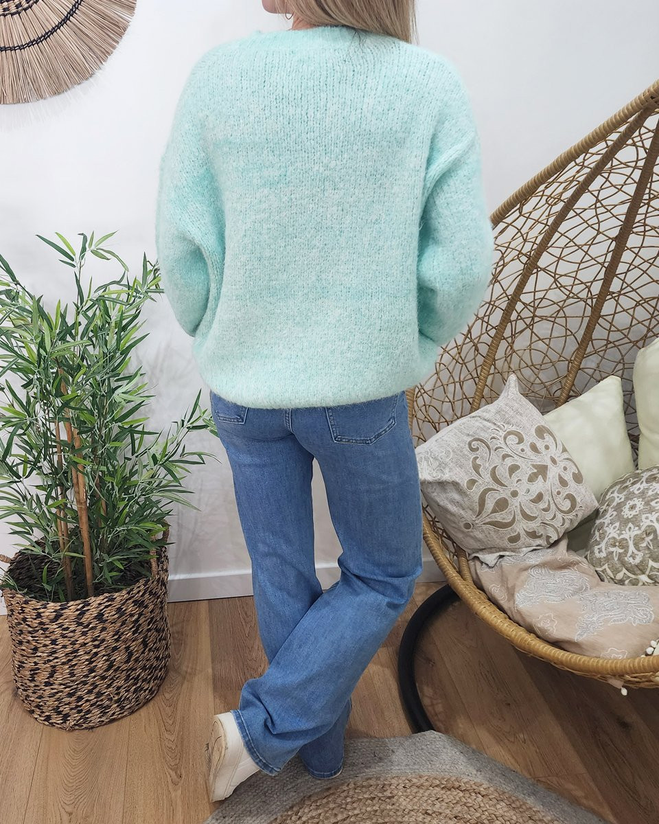 Pull femme turquoise Nélia 