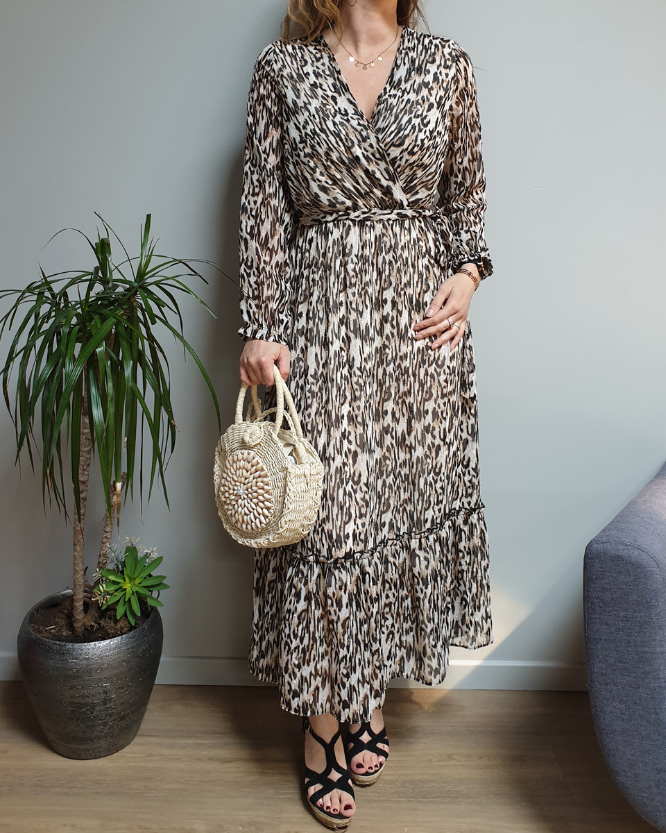 Robe longue imprimé léopard