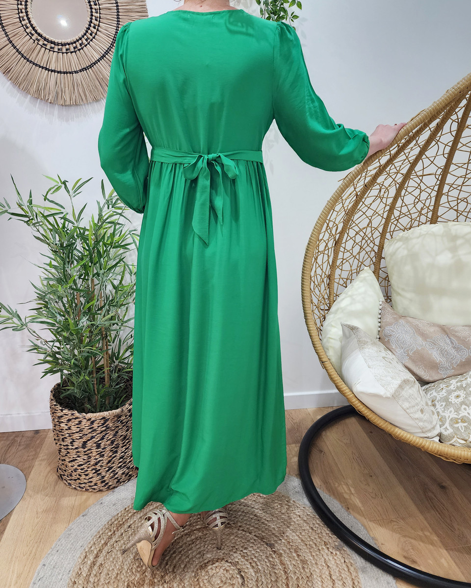 Robe longue femme verte Noa