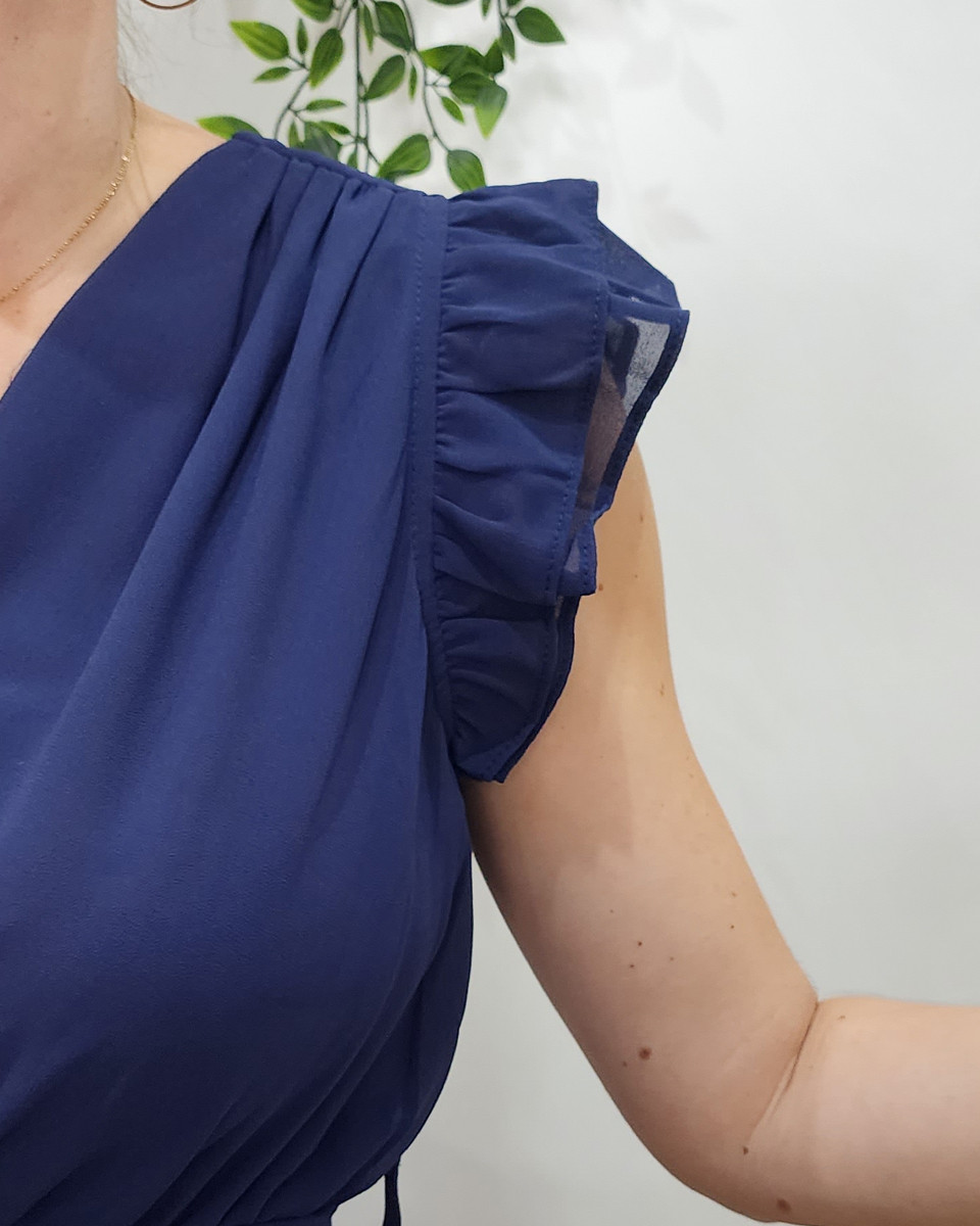 Robe longue femme marine Kyllia 