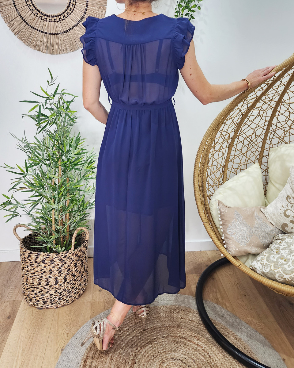 Robe longue femme marine Kyllia 