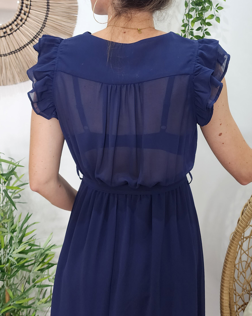 Robe longue femme marine Kyllia 