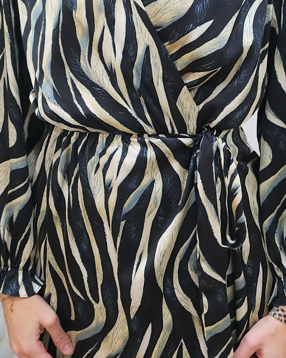 Robe femme noire et verte Lotta