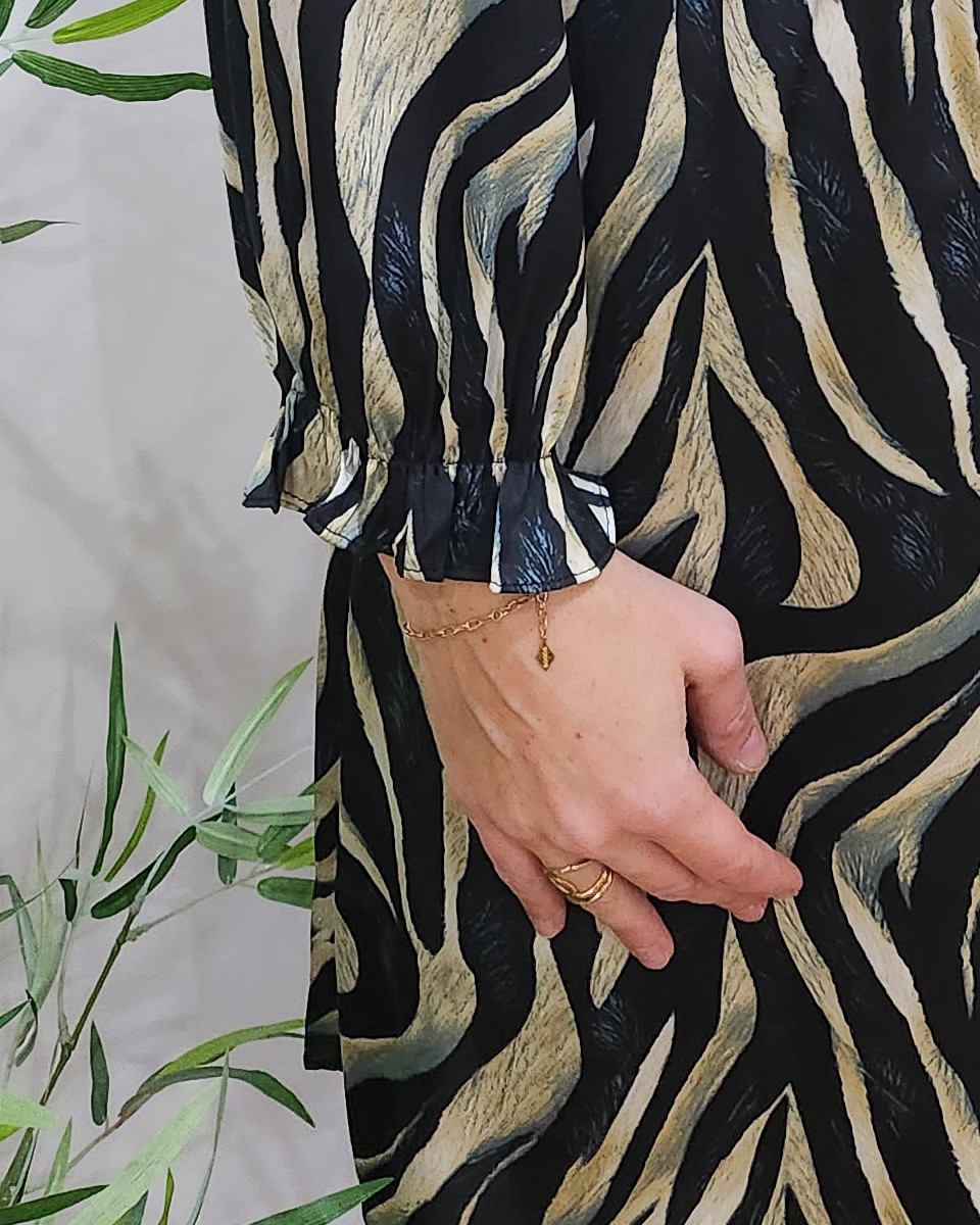 Robe femme noire et verte Lotta