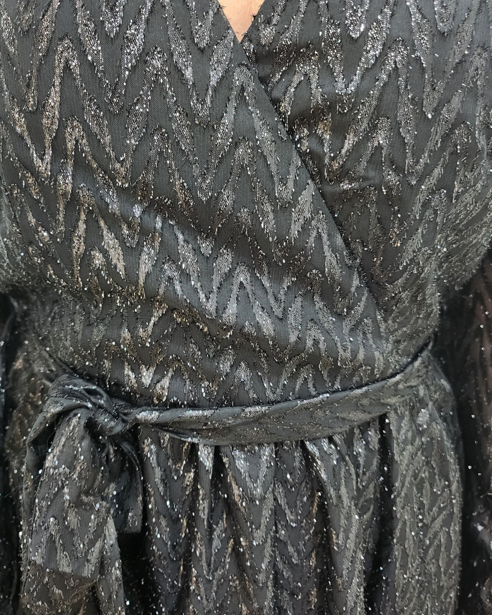Robe femme noire pailettes argentés Adéla