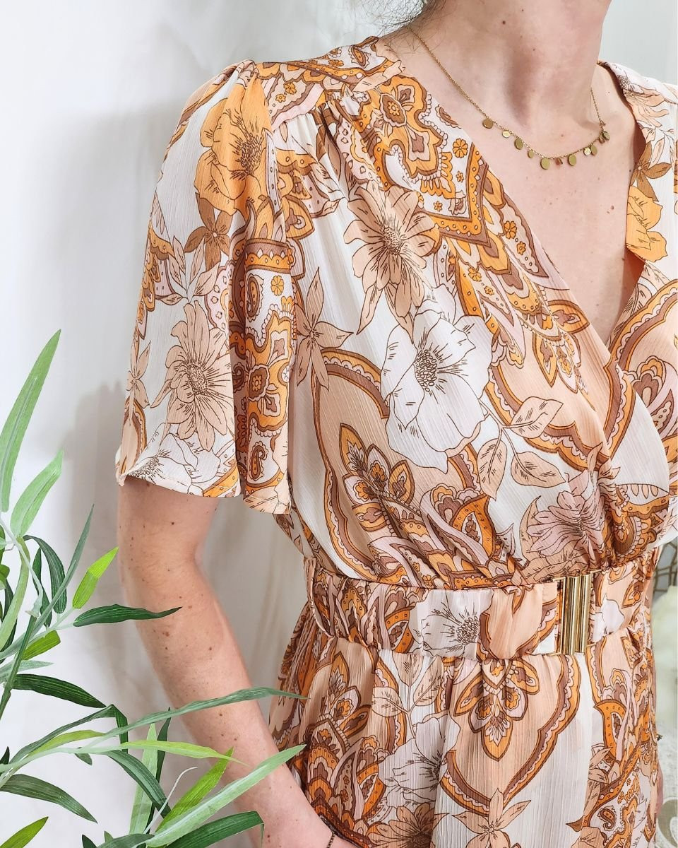 Robe longue femme orange Gaïa