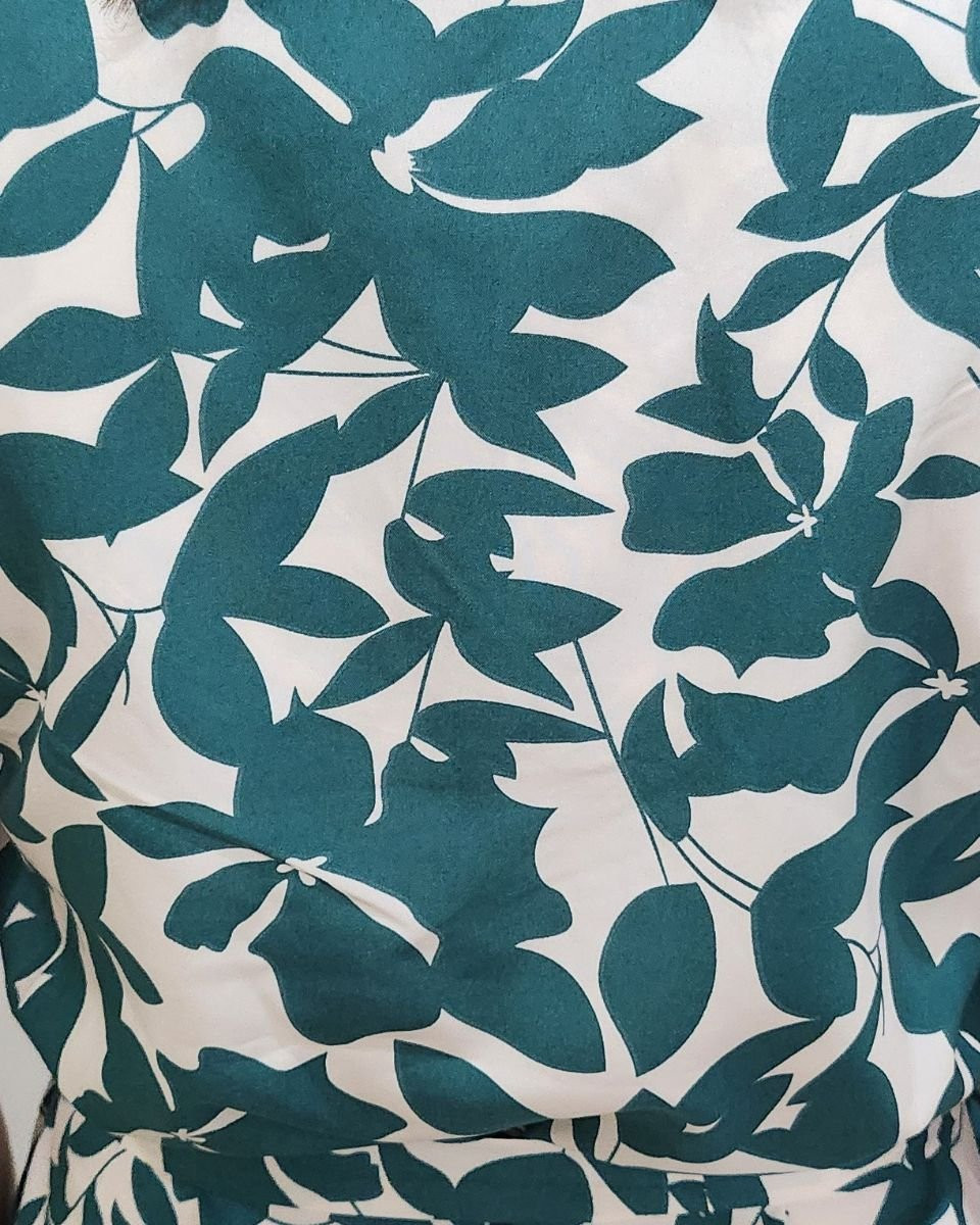 Robe femme écrue et verte Soizic