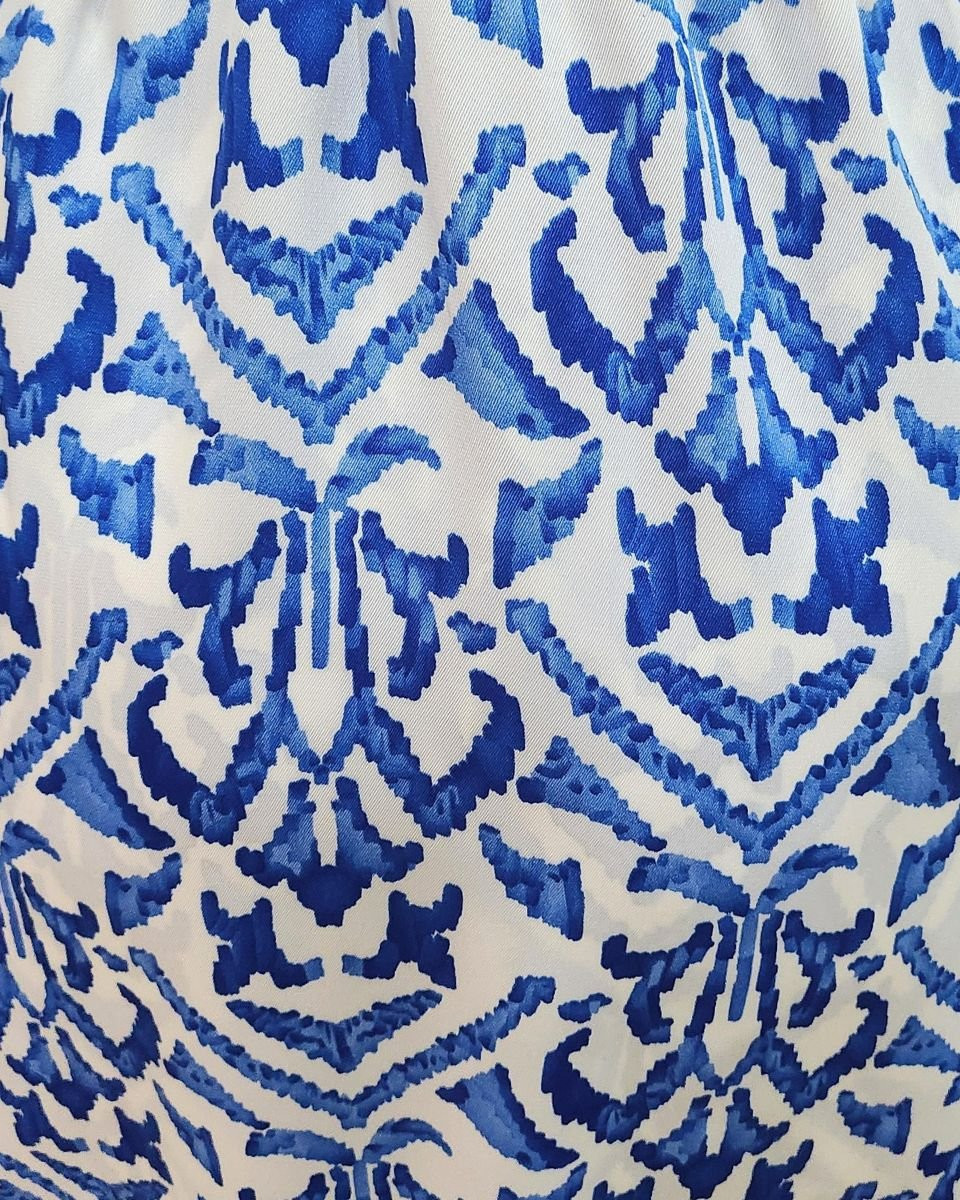 Robe-short femme bleue et blanche Augusta