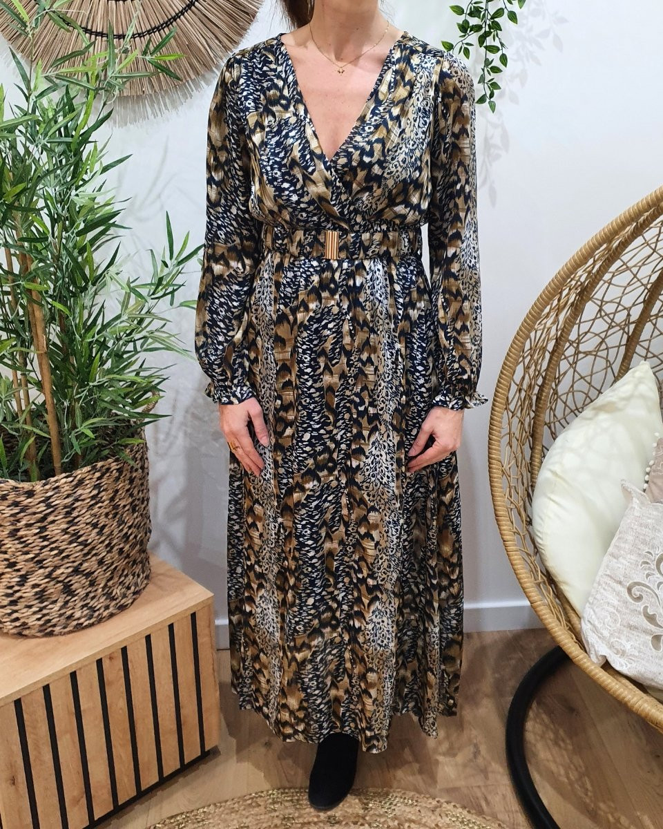 Robe longue femme bleu marine Elana