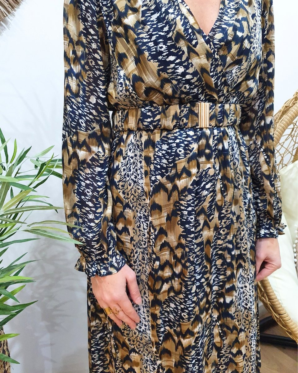 Robe longue femme bleu marine Elana