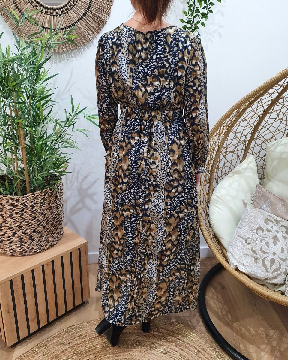 Robe longue femme bleu marine Elana